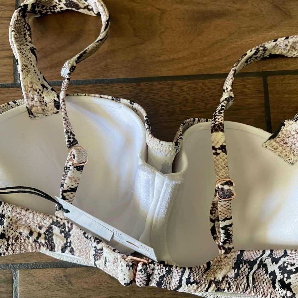 Shade & Shore Snake Print Bandeau Balconette Bikini Top Size 34b — image 6 of 8